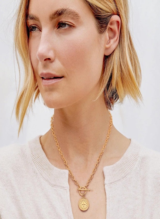 SOFYBJA Dainty 18K Gold Chunky Link Water Droplet Chain Cross Coin Necklace for Women Toggle Clasp Necklace Layering Jewelry - Image 3